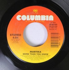 Pop 45 Martika - More Than You Know / Alibis Sur Columbia