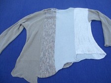 Gilet pull de femme coton beige Sarah Pacini  asymétrique