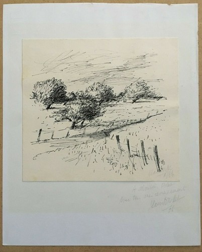 Encre originale paysage nature - encre,