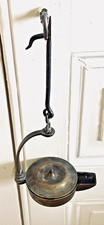 LAMPE A HUILE ANCIENNE EN BRONZE .RAT DE CAVE DU XIX EME SIECLE