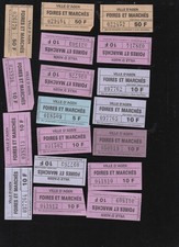 Agen (47)   vieux papiers droits de place lot de 18  tickets (O51507)