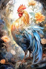 PLAQUE EN METAL poule coq