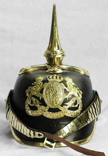 Casque prussien cuir noir - casque,