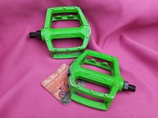 WELLGO LU-313 BMX OLD MID SCHOOL pedals PLATFORM green alloy PEDALES sunn rudd