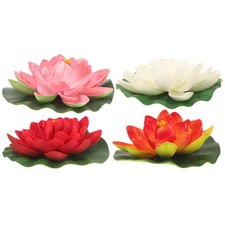  4 PCS Nénuphar Flottant Nenuphar Artificiel Fausse Fleur De Lotus