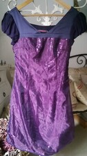 Robe Tunique SOGGO Collection Violet Empire Voile Sequins Neuve Taille S