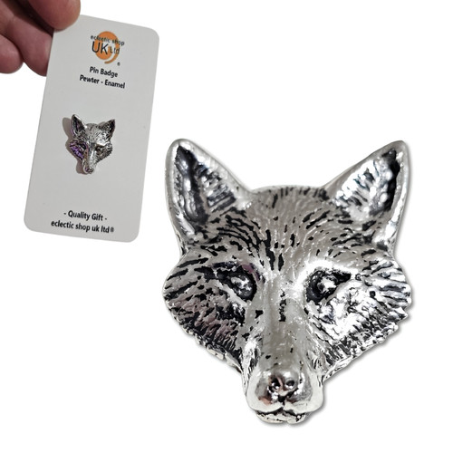 Badge épingle tête renard - badge,