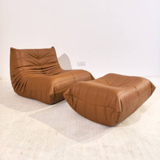 Custom Handmade Genuine Leather Ottoman – Footstool Pouf (Any Color)