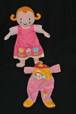 Peluche doudou poupée VERTBAUDET K. Roumanoff + barboteuse rose 32 cm TTBE