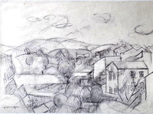 Ancien dessin original crayon - dessin,