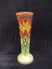 Vase legras verre émaillé décor de fleurs Art Nouveau 1900