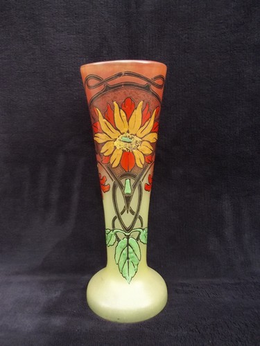 Vase legras verre émaillé