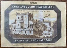 Étiquette Château Ducru Beaucaillou 1959