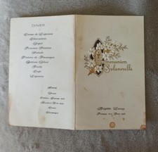 Ancien menu Communion Solennelle 1963. Déjeuner et dîner 