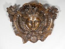 Mascaron Régence en bois de