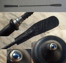 05 Ancienne neuve cravache luxe cuir Argent massif Saphir naturel