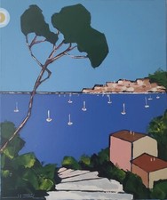 Tableau Peinture Acrylique Sur Toile Signée de l'artiste JIEL "Escaliers...