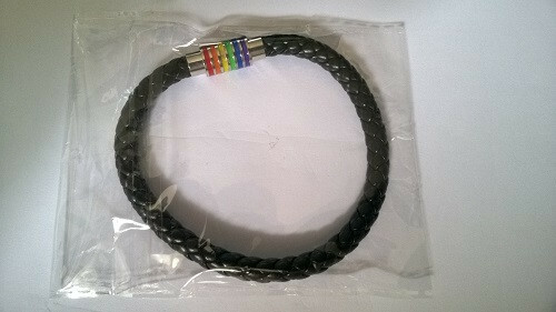 Gay bracelet cuir tressé - en,