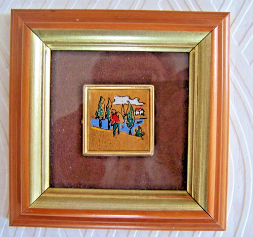 Cadre miniature feuille or - cadre,