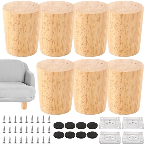 Pieds meuble bois 6cm ronds - de,