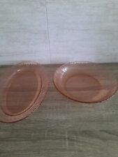 2 ancien plat ovale en verre  Rosaline france deco design 70's Arcoroc
