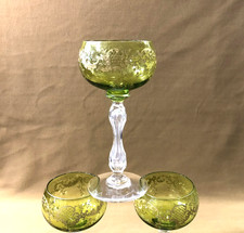 1 roemer / verre à vin du Rhin cristal vert SAINT LOUIS gravure 899 TALMA GOLD