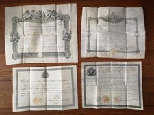 ENSEMBLE 12 BREVETS ET LETTRES COMTE CHASSEPOT DE BEAUMONT OFFICIER RESTAURATION