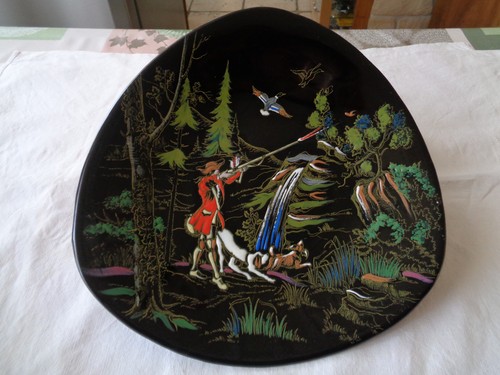 Assiette faïence noire et - noire,