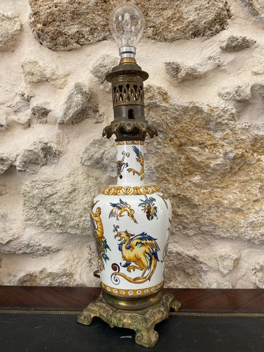 Lampe faïence émaillée - faïence,