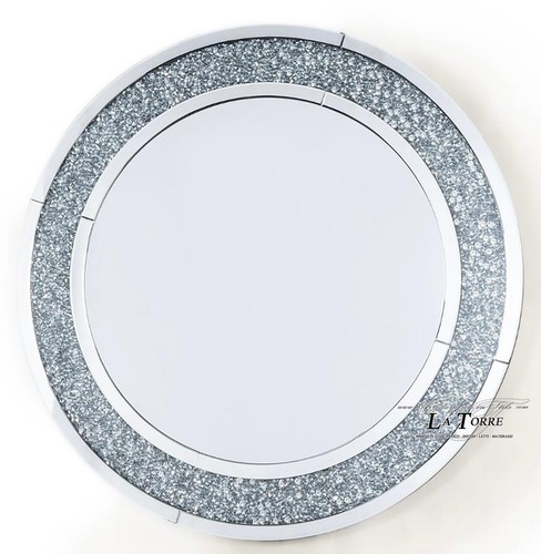 Miroir rond moderne argenté - miroir,