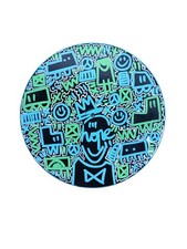 MR.HOPE - VINYLE - STREET ART - UNIQUE - POP ART - DOODLE - ART  -  Bleu Vert 