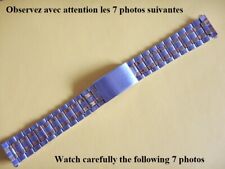 18 mm BRACELET BICOLORE ACIER PLAQUÉ OR SUR BOUCLE DÉPLOYANTE ANSES DROITES