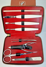 LE TANNEUR - SET MANUCURE NOGENT France DANS ETUI EN CUIR NOIR EN TRES BON ETAT