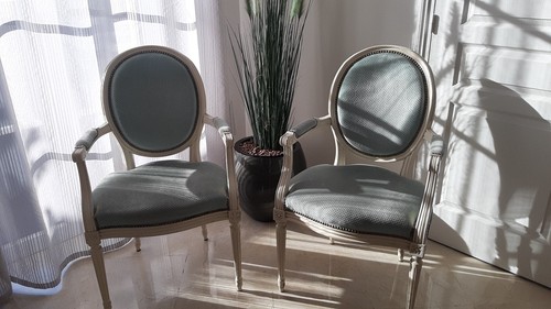 Paire fauteuil médaillon - paire,
