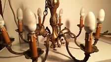 Ancien magnifique lustre en bronze massif à 8 bras