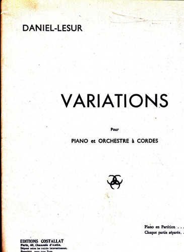 Variations pour piano - variations, et