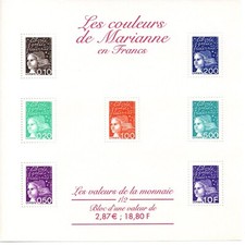 France 2001 Bloc-feuillet 41 Les couleurs de Marianne en francs