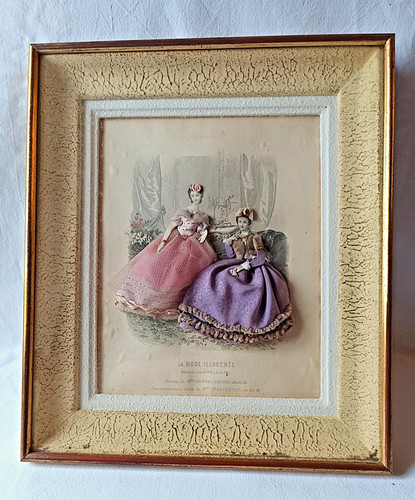Cadre vitrine ancien mode - vitrine,