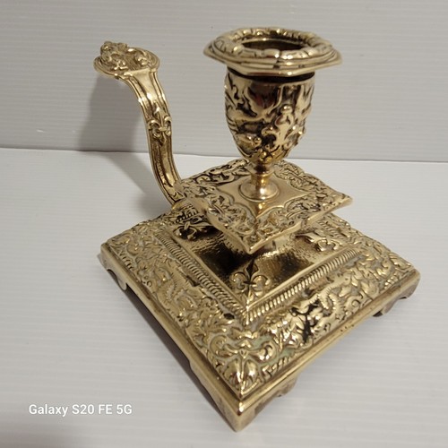 Bougeoir ancien bronze doré - bronze,