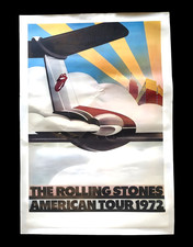 Affiche originale entoilée Rolling Stones John Pasche  American Tour 1972