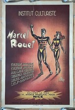 AFFICHE BUILDING LE LIDO NICE CULTURE PHYSIQUE MARCEL ROUET OKLEY CIRCA 1950