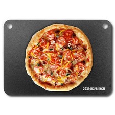 VEVOR Pierre à Pizza Plaque à Pizza Pré-assaisonnée en Acier 508x355x10 mm Four