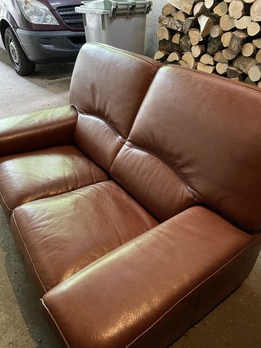 Canapé cuir marron - cuir,