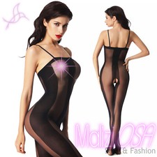 Catsuit Bodystocking Voilé Nylon Chaussette Corpo Grenouillère Sexy Lingerie