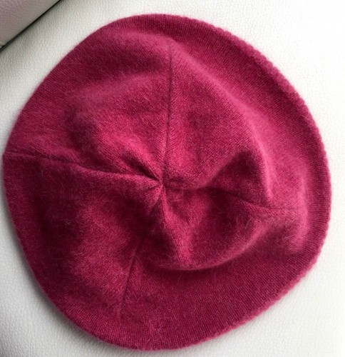 Bonnet rose laine angora - rose,