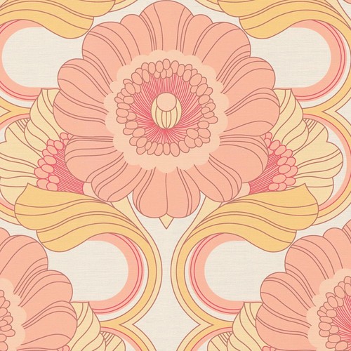 Rétro floral papier peint - rétro,