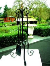 SERVITEUR CHEMINÉE FER FORGÉ TORSADÉ TRIPODE +ACCESSOIRES/COMPLET/ANSE LAITON