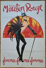 Gruau Bal du moulin rouge vers 1970 Affiche Originale Cabaret Spectacle	