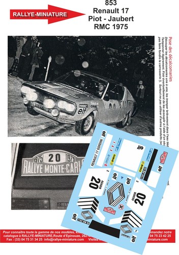 Decals ref 0853 - 1/43, renault