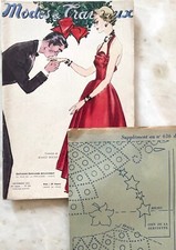 Modes et Travaux 636 Décembre 1953 revue ancienne couture + supplément Broderie